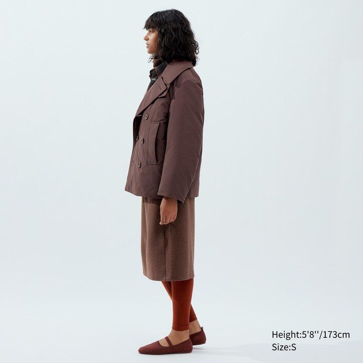chaqueta corta acolchada uniqlo negra para mujer