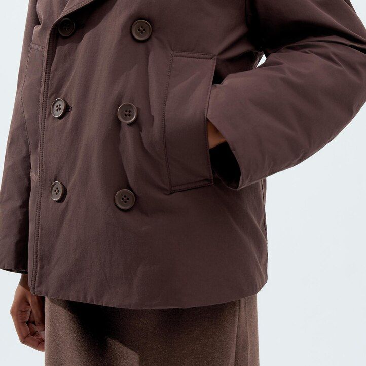 chaqueta corta acolchada uniqlo negra para mujer
