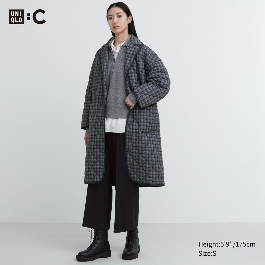 chaquetas acolchadas extragrandes y cálidas de uniqlo para mujer color gris