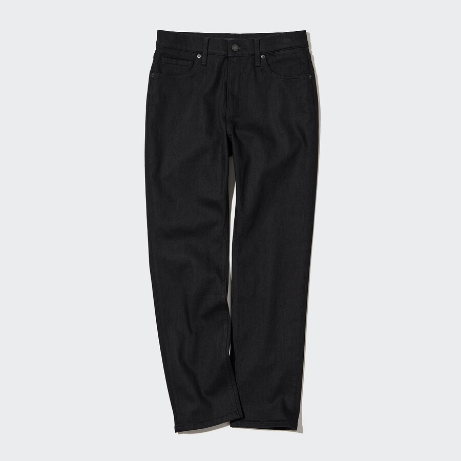 vaqueros ajustados de pierna recta y largo hasta el tobillo para mujer de uniqlo color negro