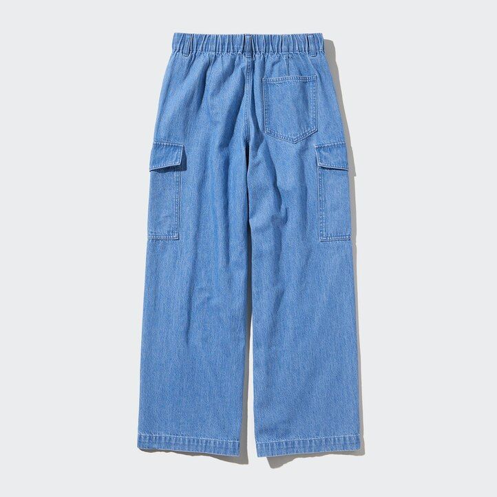 vaqueros azules uniqlo denim wide straight legrgo para mujer