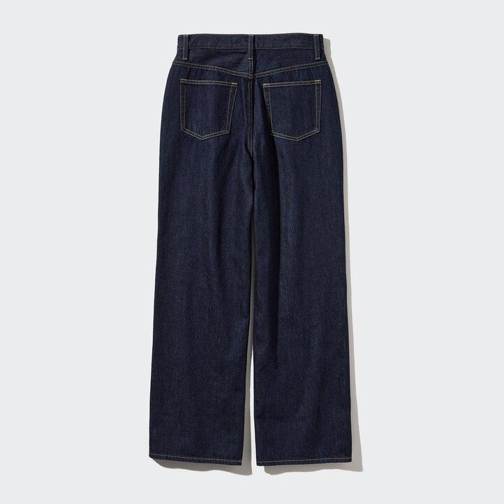 vaqueros rectos y anchos uniqlo para mujer color gris