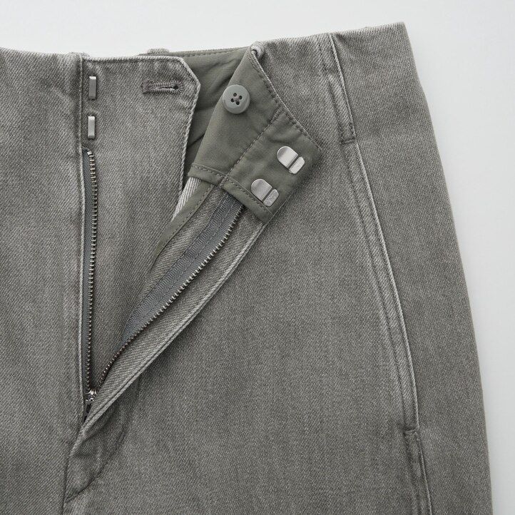 vaqueros rectos uniqlo para mujer gris oscuro