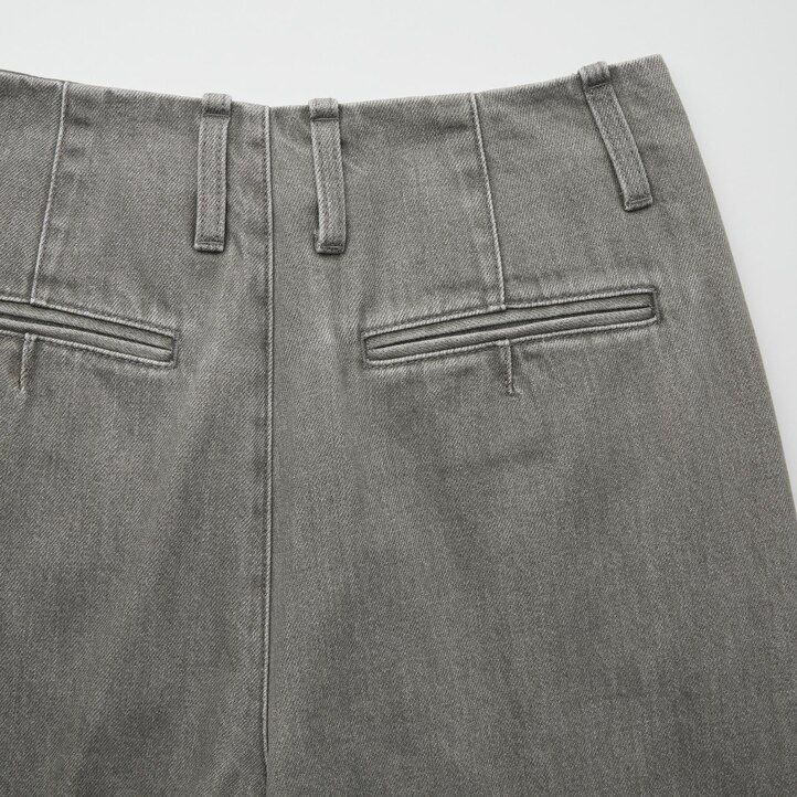 vaqueros rectos uniqlo para mujer gris oscuro