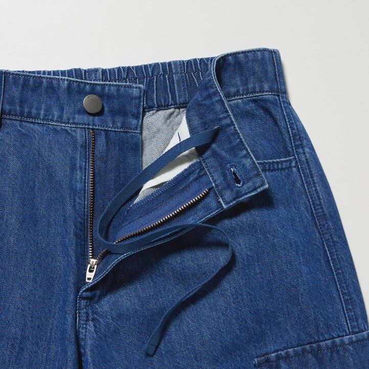 vaqueros uniqlo denim wide legrgo para mujer en azul