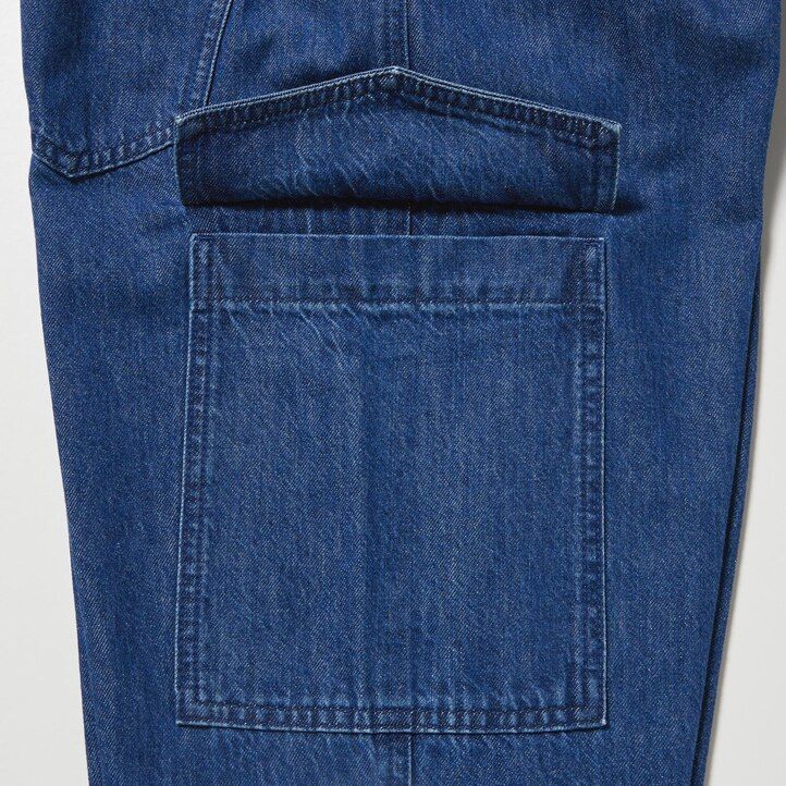 vaqueros uniqlo denim wide legrgo para mujer en azul
