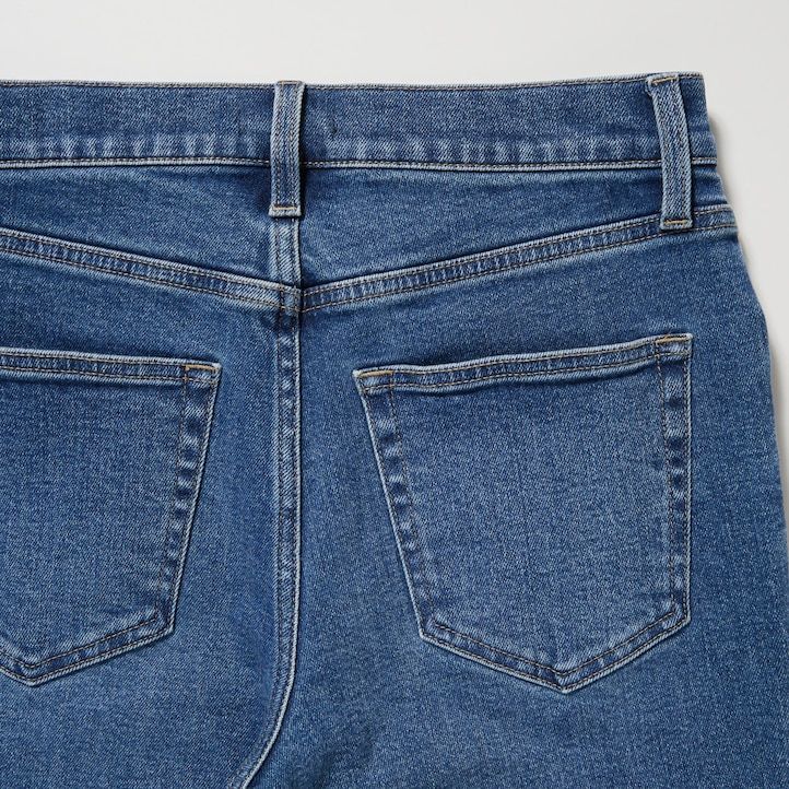vaqueros ajustados de pierna recta uniqlo grises para mujer