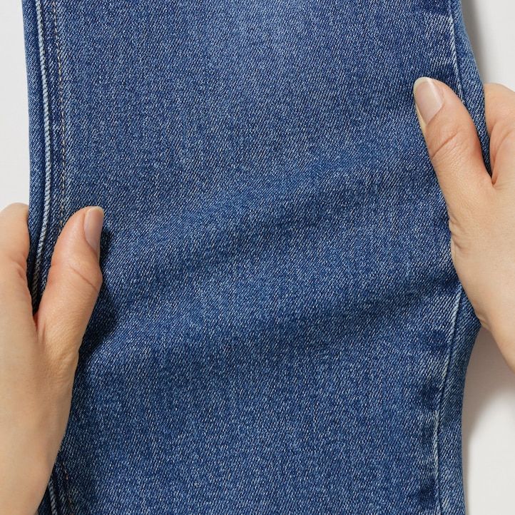 vaqueros ajustados de pierna recta uniqlo grises para mujer