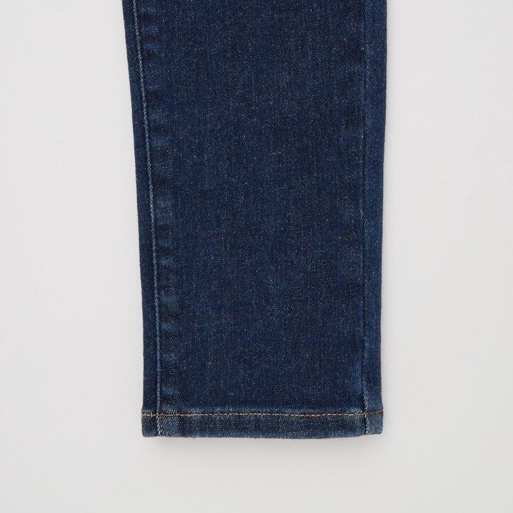 vaqueros ajustados de tiro alto y ultraelásticos uniqlo para mujer color azul marino