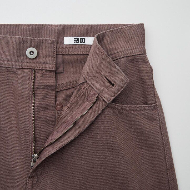 vaqueros curvos uniqlo para mujer en color oliva