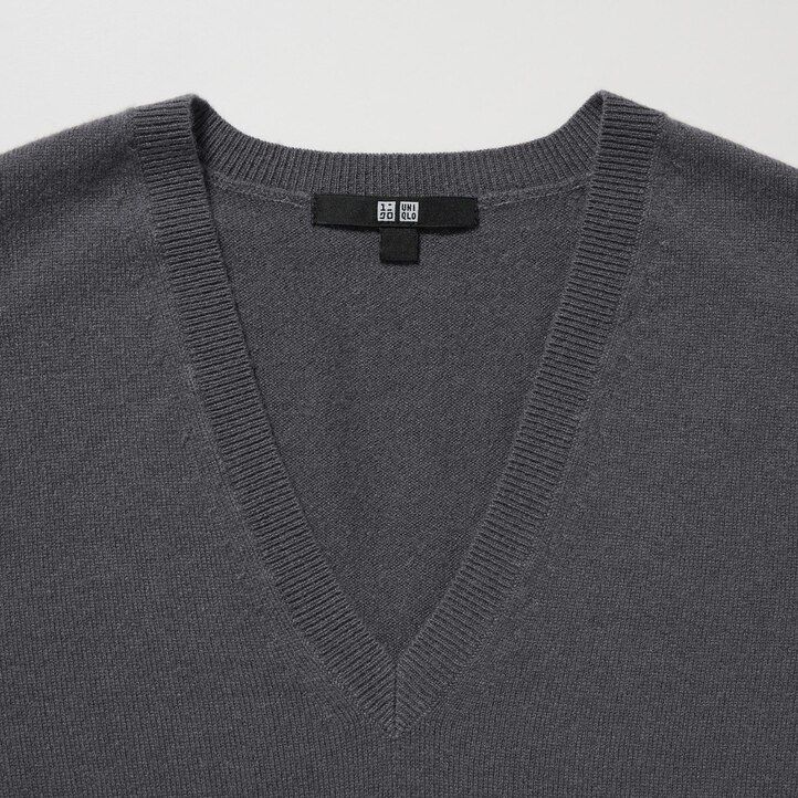 suéteres de mujer con cuello en v uniqlo 100pctshmere en rosa