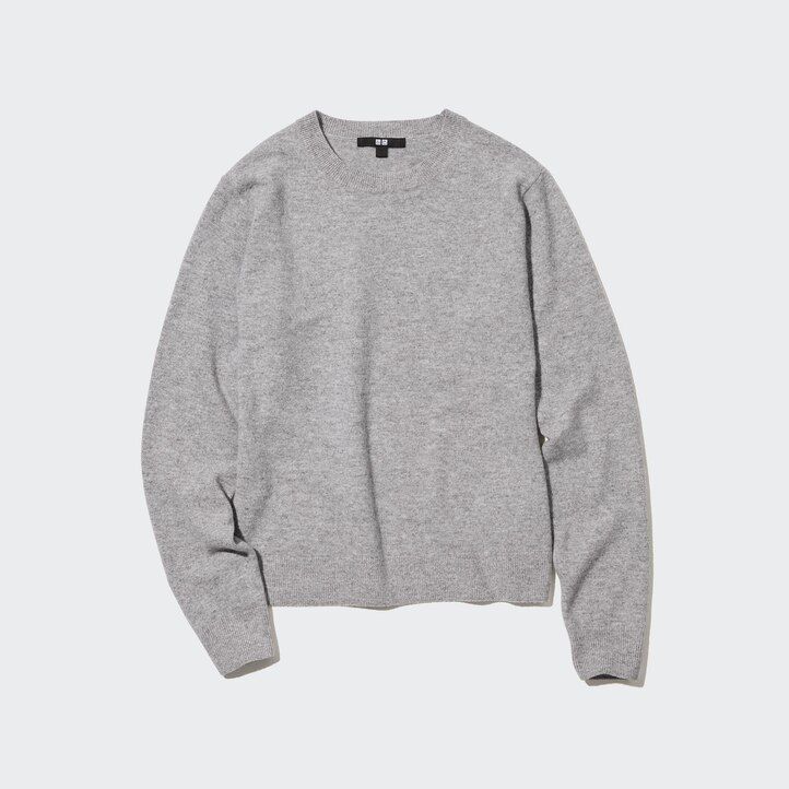 suéteres de cuello redondo uniqlo 100pctshmere para mujer en beige