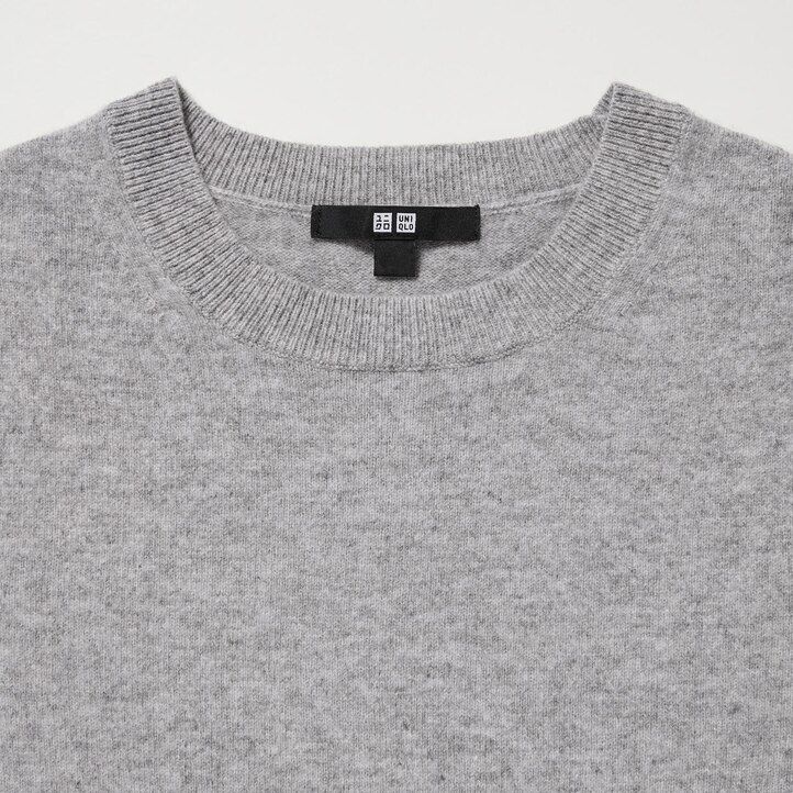 suéteres de cuello redondo uniqlo 100pctshmere para mujer en beige