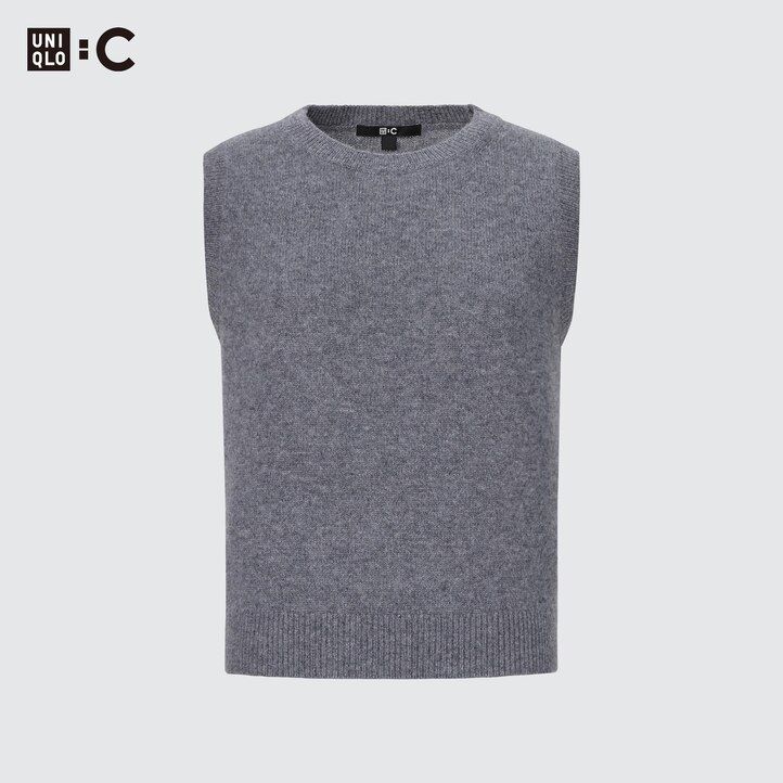 suéter corto de cuello redondo uniqlo 100pctshmere para mujer en color rosa