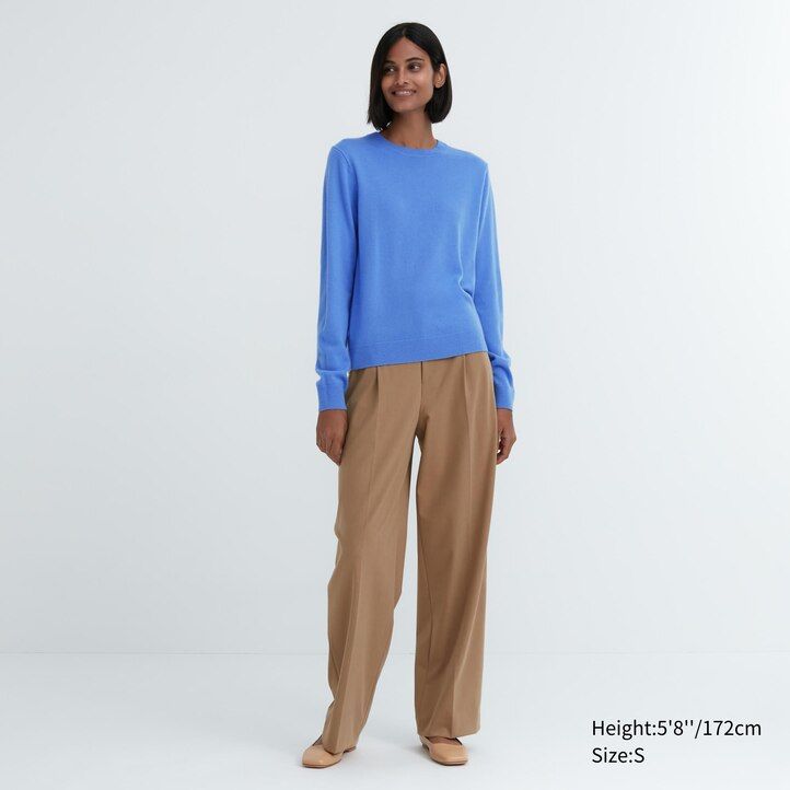 suéteres de cuello redondo uniqlo 100pctshmere para mujer en verde