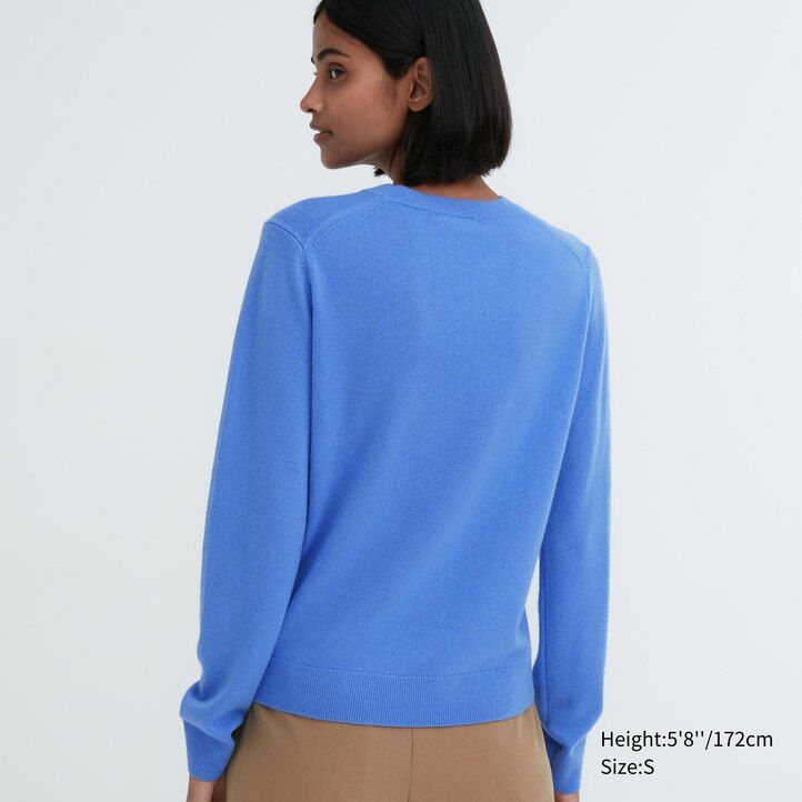suéteres de cuello redondo uniqlo 100pctshmere para mujer en verde