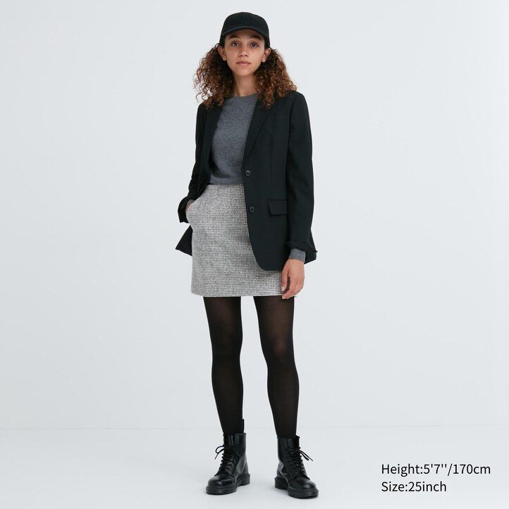 minifaldas de tweed grises de uniqlo para mujer