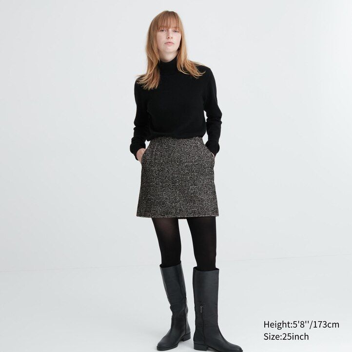 minifaldas de tweed grises de uniqlo para mujer