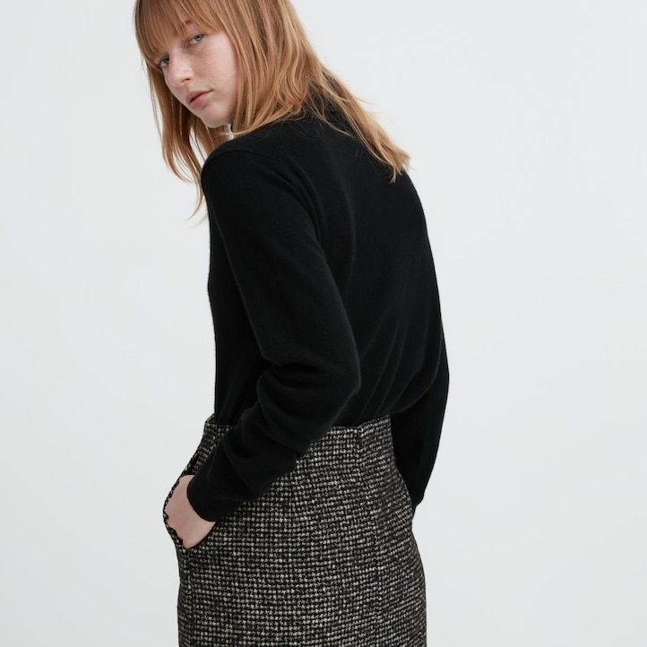 minifaldas de tweed grises de uniqlo para mujer