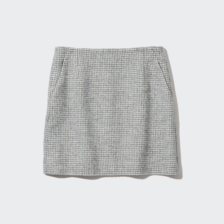 minifaldas de tweed grises de uniqlo para mujer