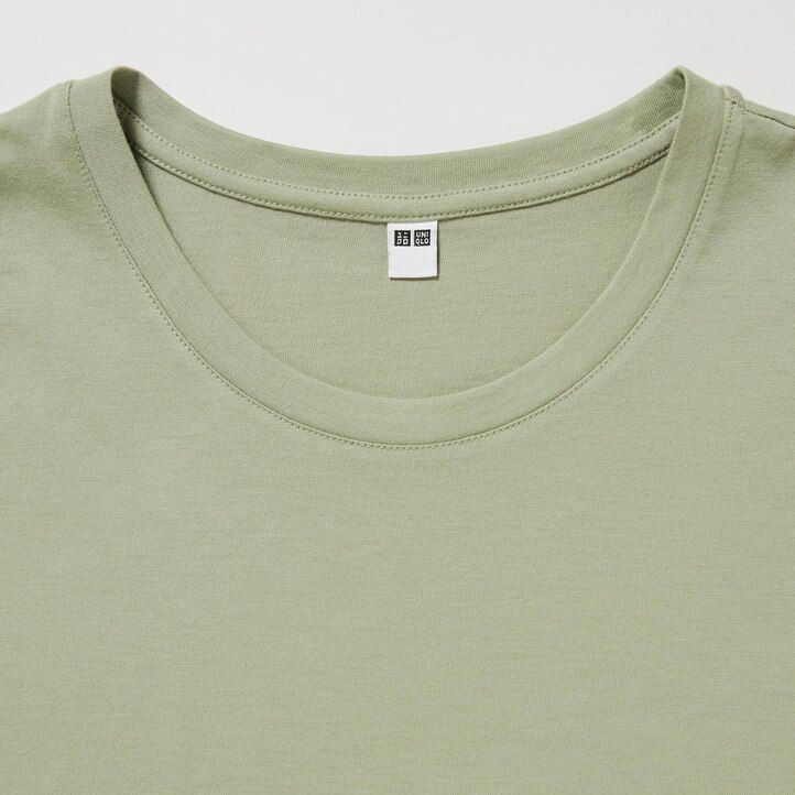camisetas de manga corta con cuello redondo y 100 algodón supima uniqlo para mujer