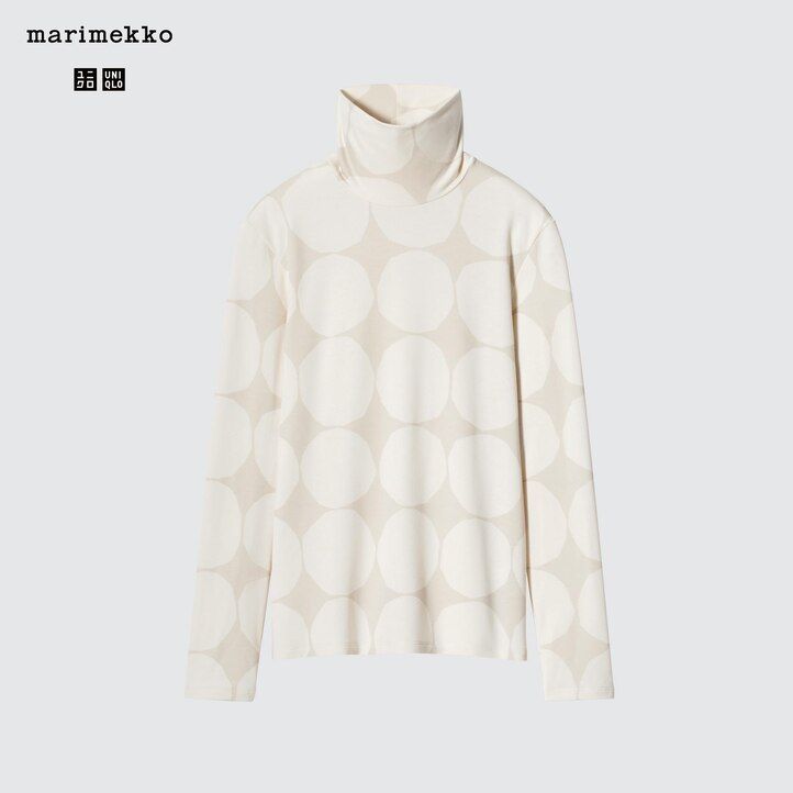 camiseta térmica uniqlo heattech con estampado de puntos y mangas para mujer color gris oscuro