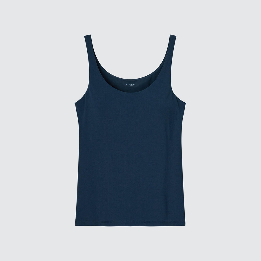camisetas sin mangas uniqlo airism para mujer en azul marino