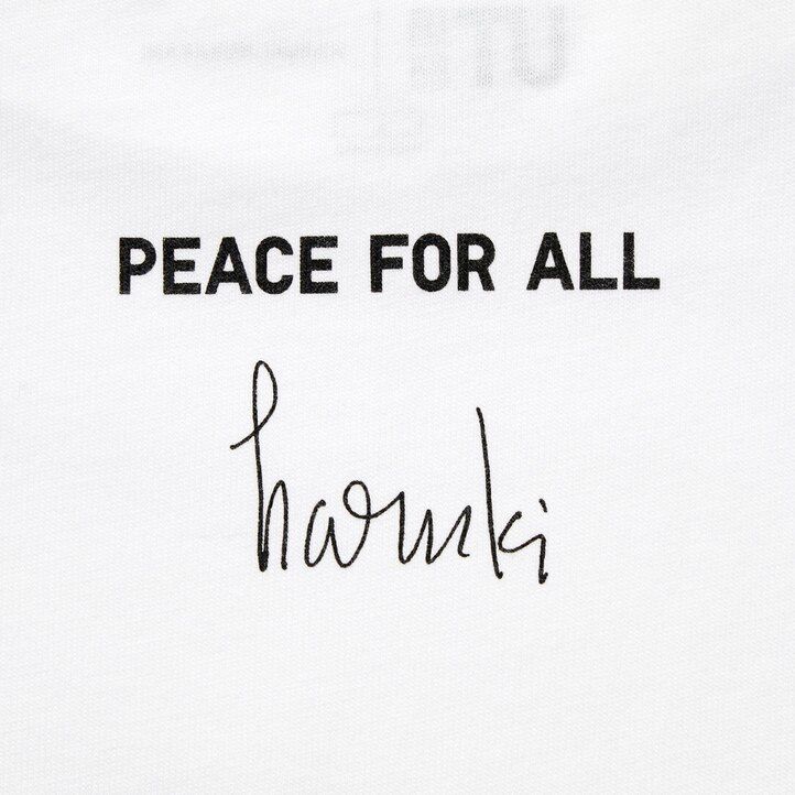 camisetas blancas con estampado de haruki murakami de uniqlo peace for all para mujer