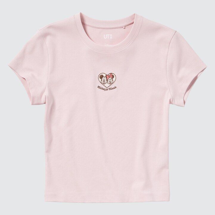 camisetas rosas con estampado disney mini ut para mujer de uniqlo