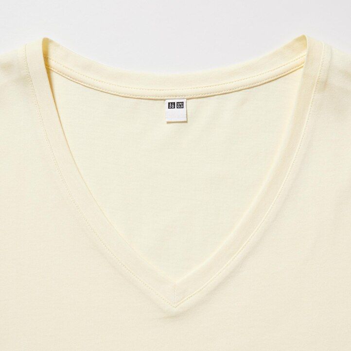 camisetas verdes de cuello en v uniqlo 100 algodón supima para mujer