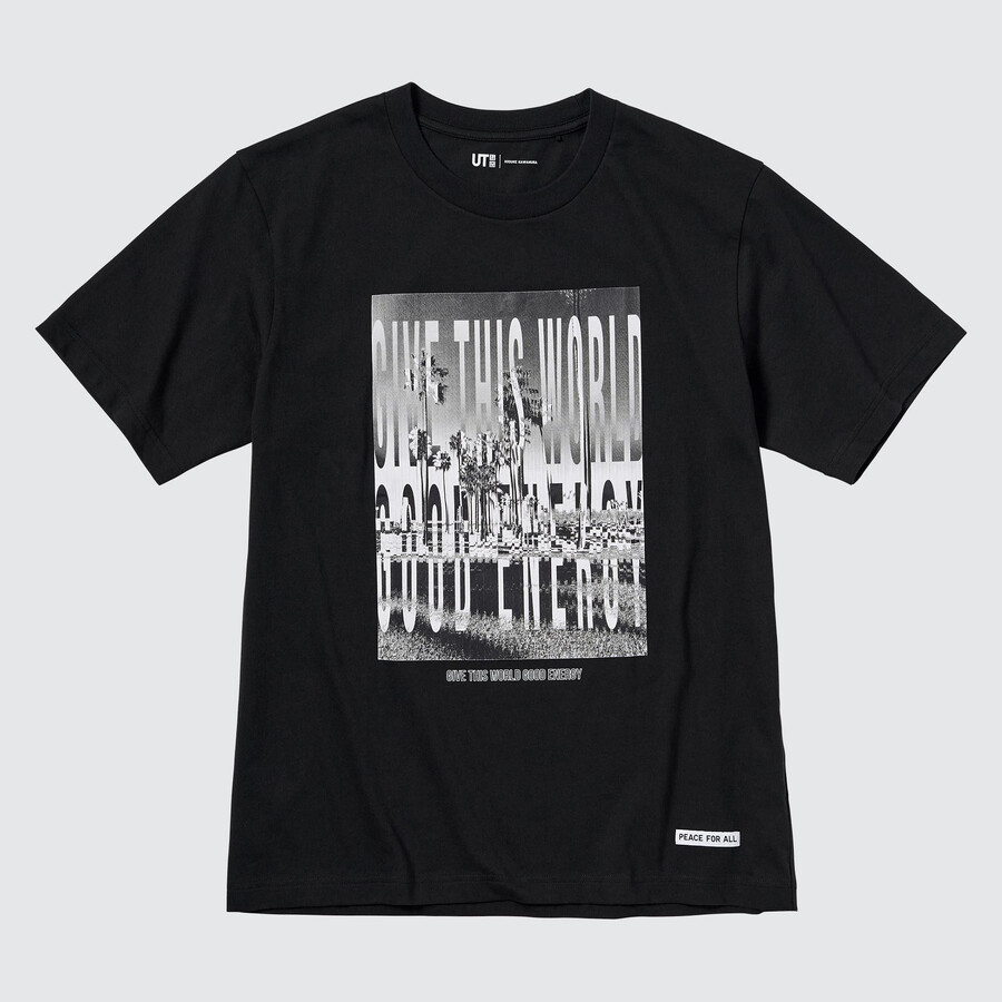 camisetas negras uniqlo peace for all graphic kosuke kawamura para mujer