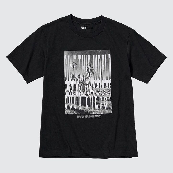 camisetas negras uniqlo peace for all graphic kosuke kawamura para mujer