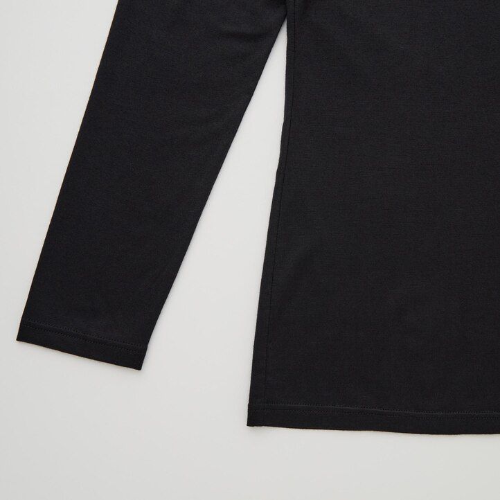 camiseta térmica uniqlo heattech de cuello redondo y manga corta para mujer color gris oscuro