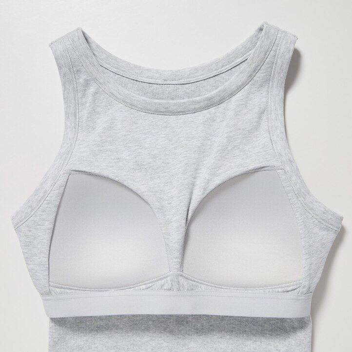 camisetas cortas sin mangas de canalé uniqlo para mujer blancas