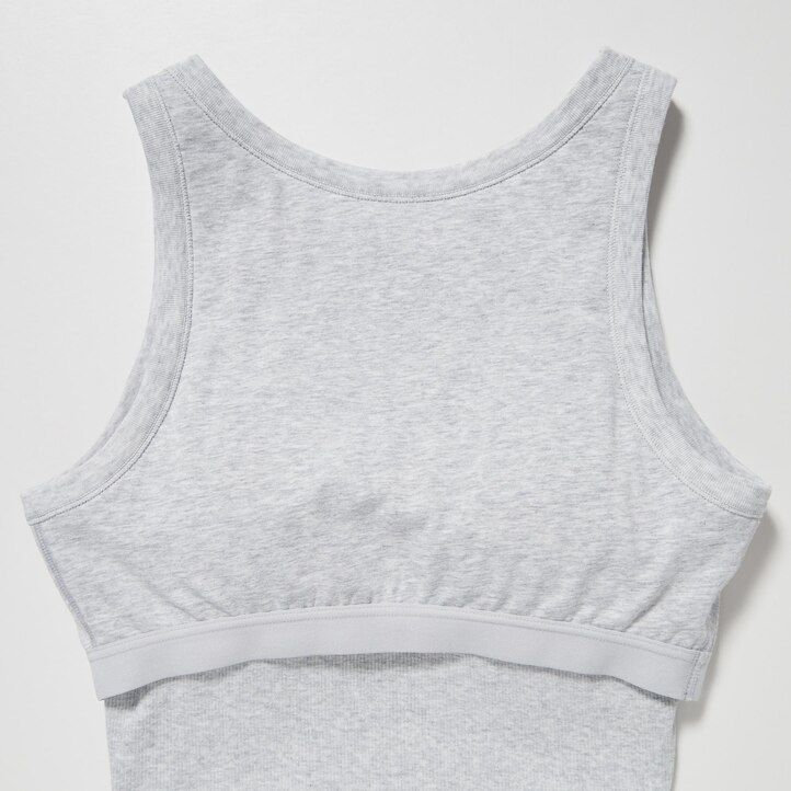 camisetas cortas sin mangas de canalé uniqlo para mujer blancas