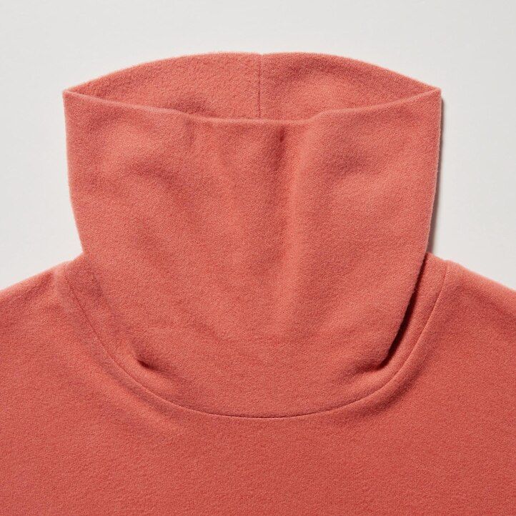 camisetas térmicas con mangas de polar uniqlo heattech para mujer color gris