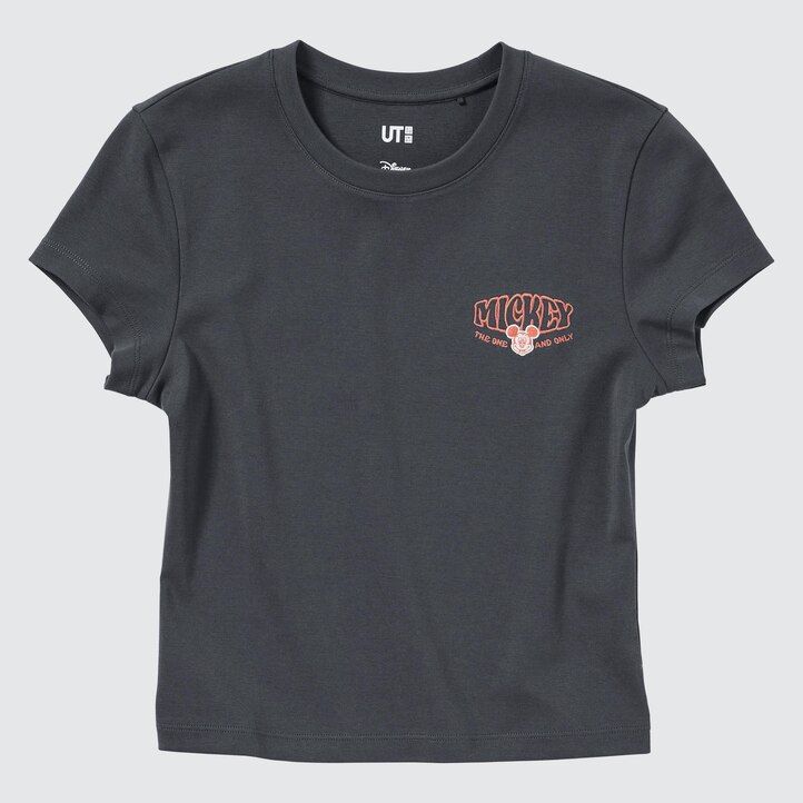 camisetas gráficas uniqlo disney collection mini ut para mujer gris oscuro