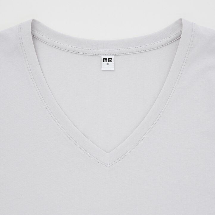 camisetas de mujer uniqlo verde claro con cuello en v y 100 algodón supima