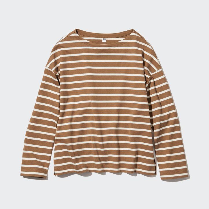 camisetas de manga a rayas uniqlo para mujer blancas