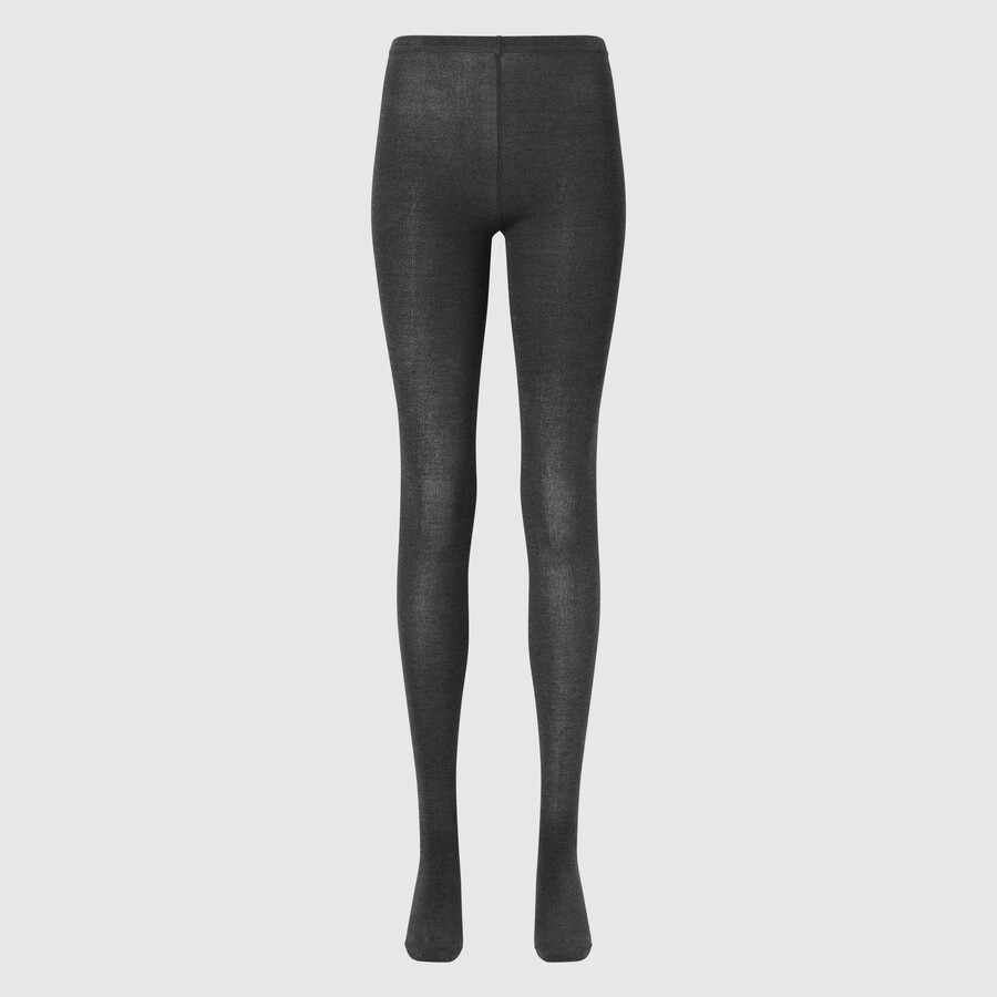 mallas térmicas de punto uniqlo heattech para mujer gris oscuro