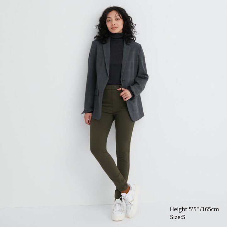 camiseta térmica de tiro alto uniqlo heattech ultra stretch para mujer color oliva