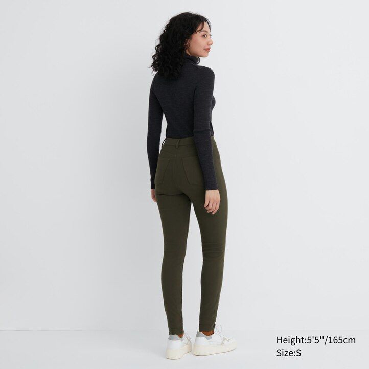 camiseta térmica de tiro alto uniqlo heattech ultra stretch para mujer color oliva