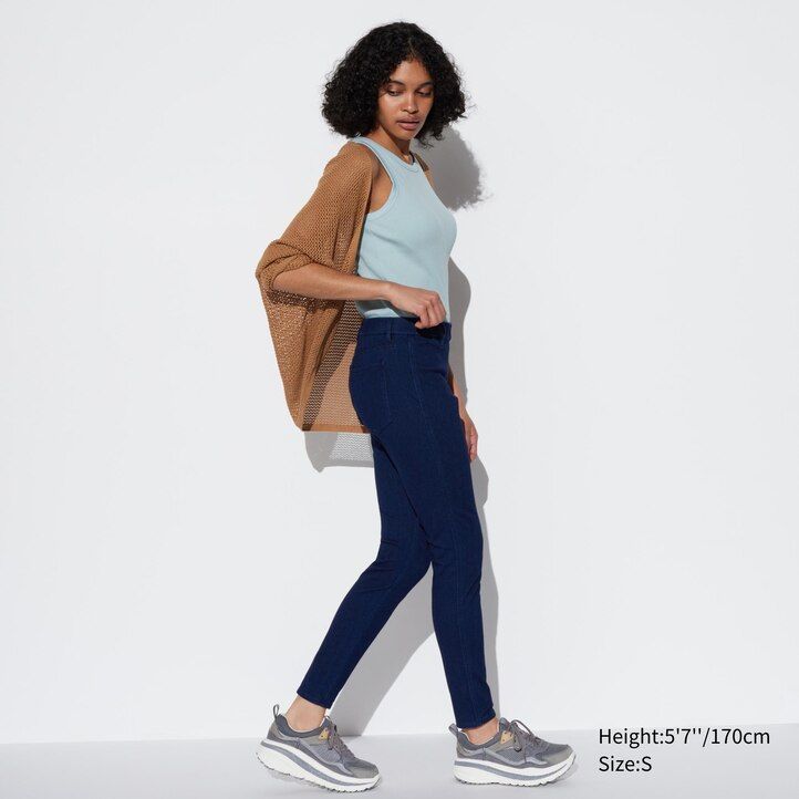tops vaqueros ultraelásticos uniqlo azules para mujer