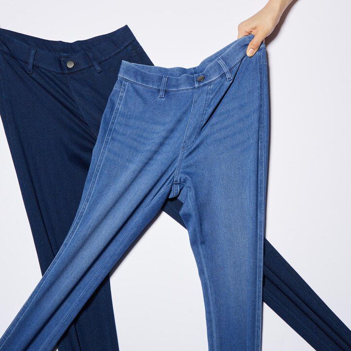 tops vaqueros ultraelásticos uniqlo para mujer en azul