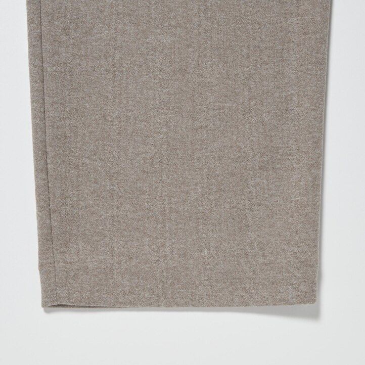 tops de mujer uniqlo de jersey cepillado con pliegues y pernera ancha en beige