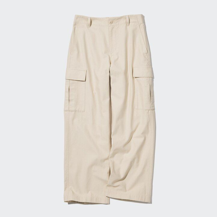 tops de mujer uniqlo wide straight legrgo gris oscuro