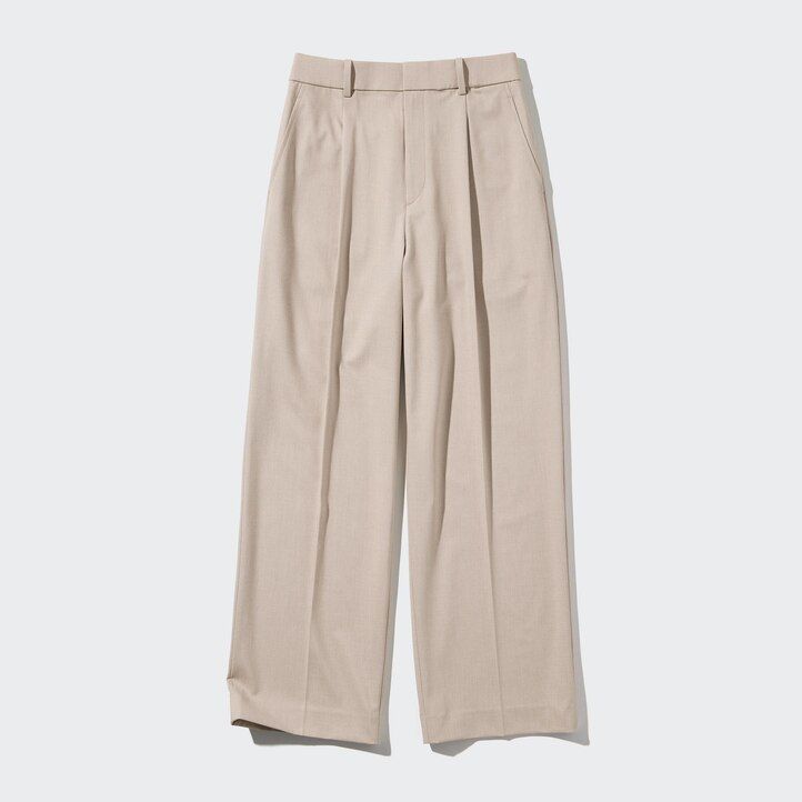 tops plisados de pierna ancha uniqlo para mujer en color oliva