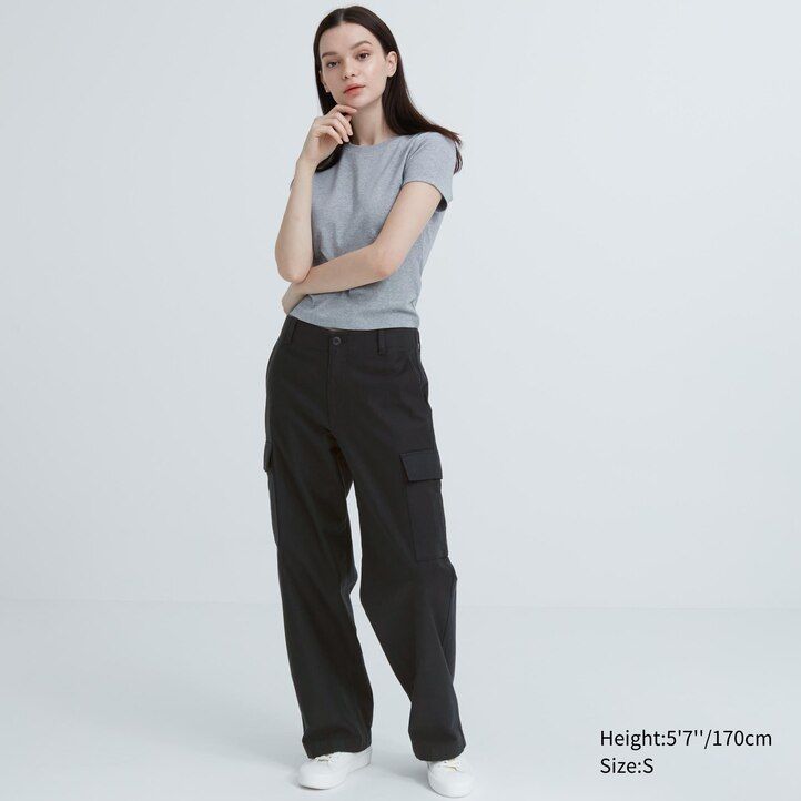 tops de mujer uniqlo wide straight legrgo verdes