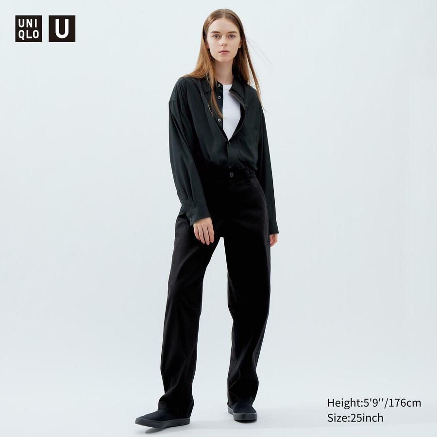 tops chinos uniqlo negros para mujer