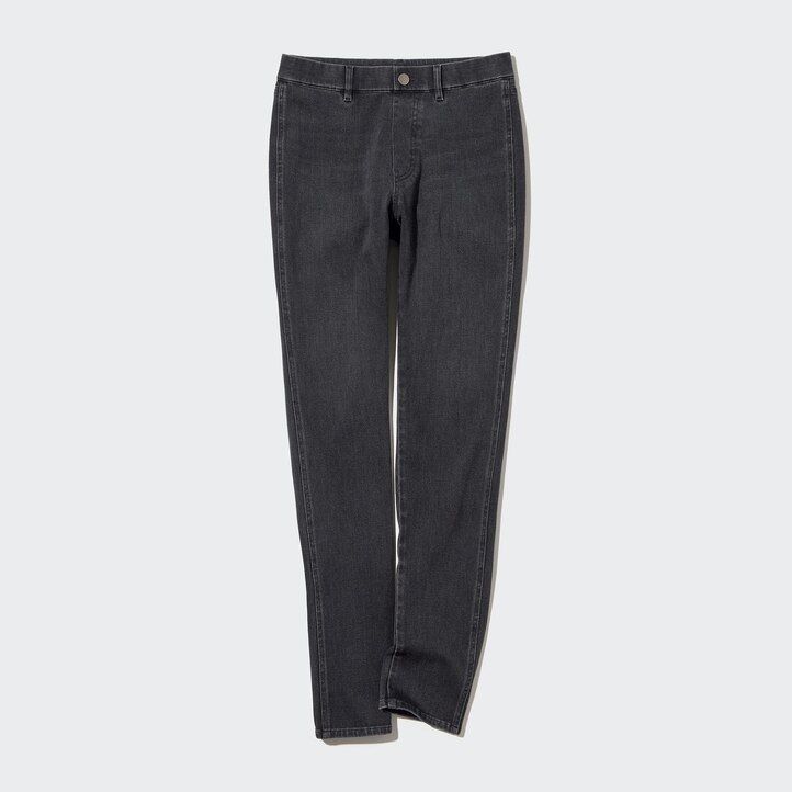 tops vaqueros ultraelásticos uniqlo para mujer en gris oscuro
